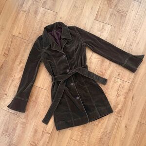 Vintage Women's Brown Corduroy Trench Coat